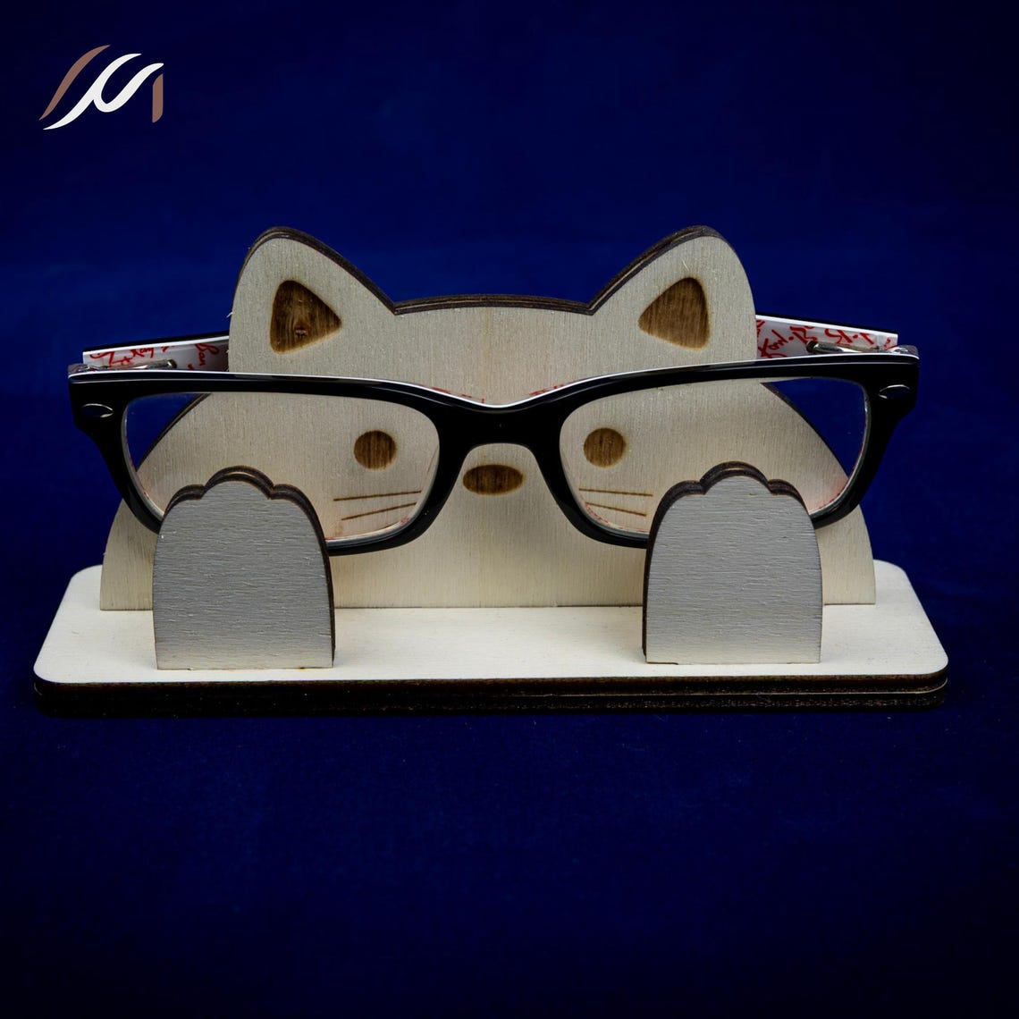 Porte lunettes enfant personnalisé en bois – Support lunettes animal