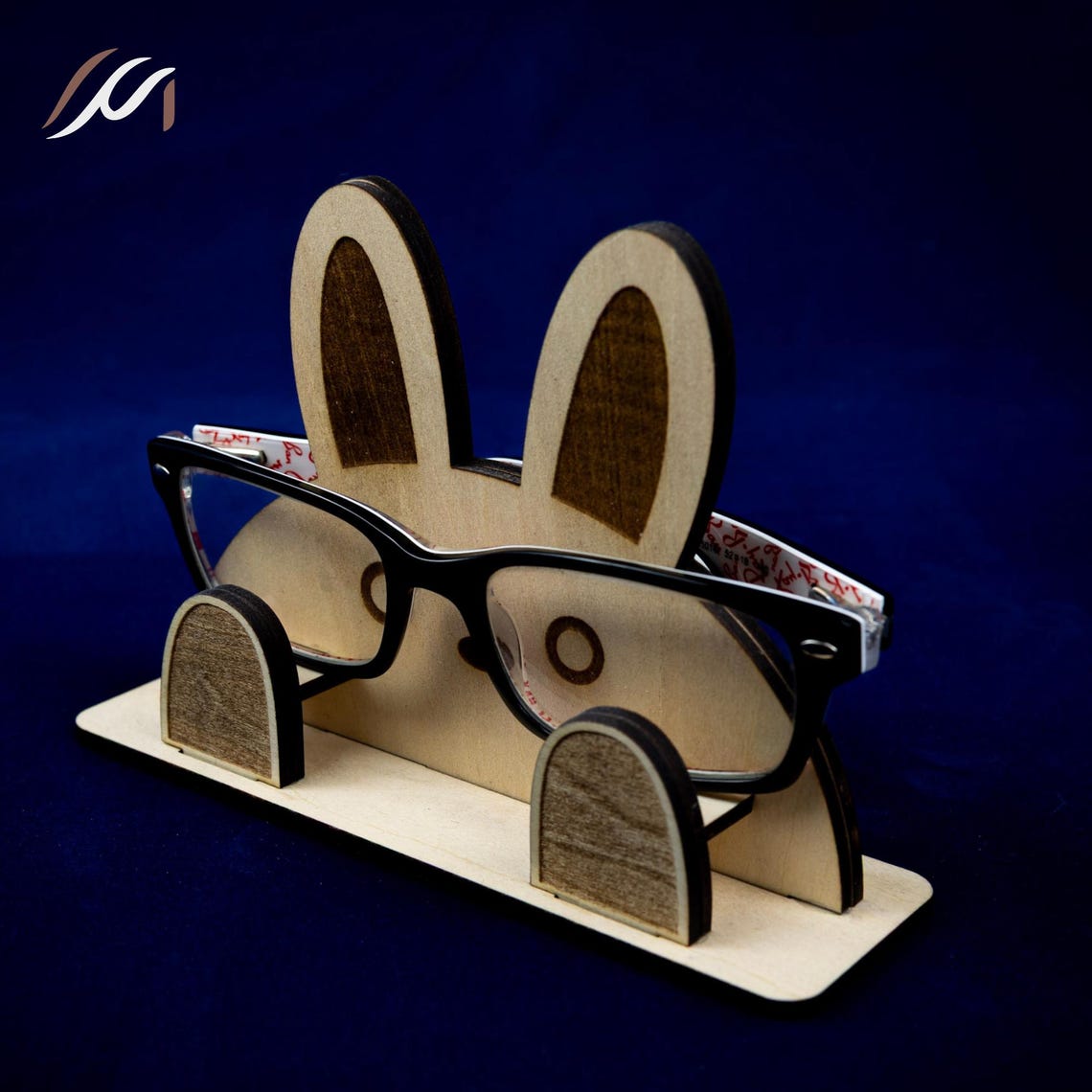 Porte lunettes enfant personnalisé en bois – Support lunettes animal