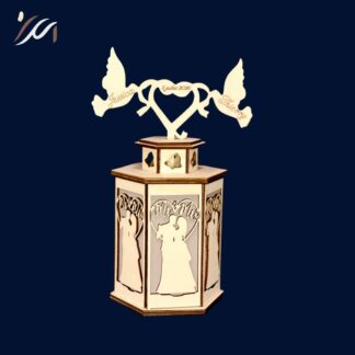 Lanterne de mariage en bois personnalisée – Pour bougie LED