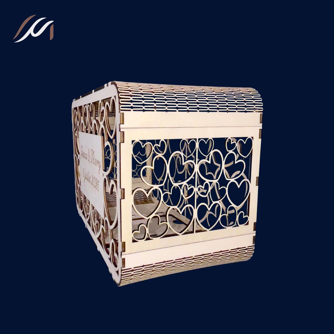 Urne de mariage en bois – Personnalisable