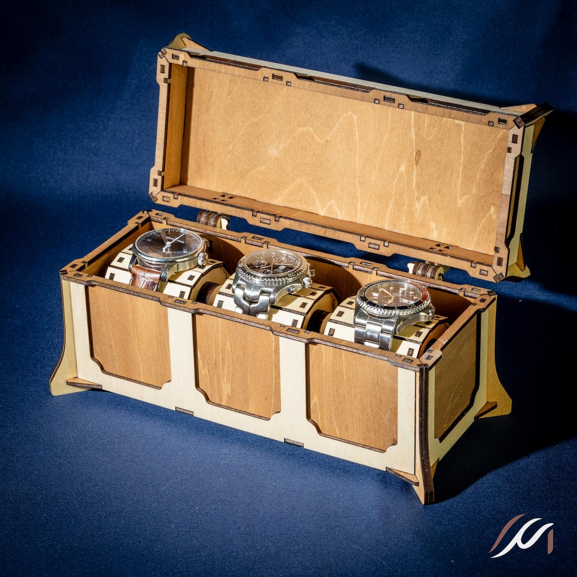 Boîte à montres personnalisée en bois