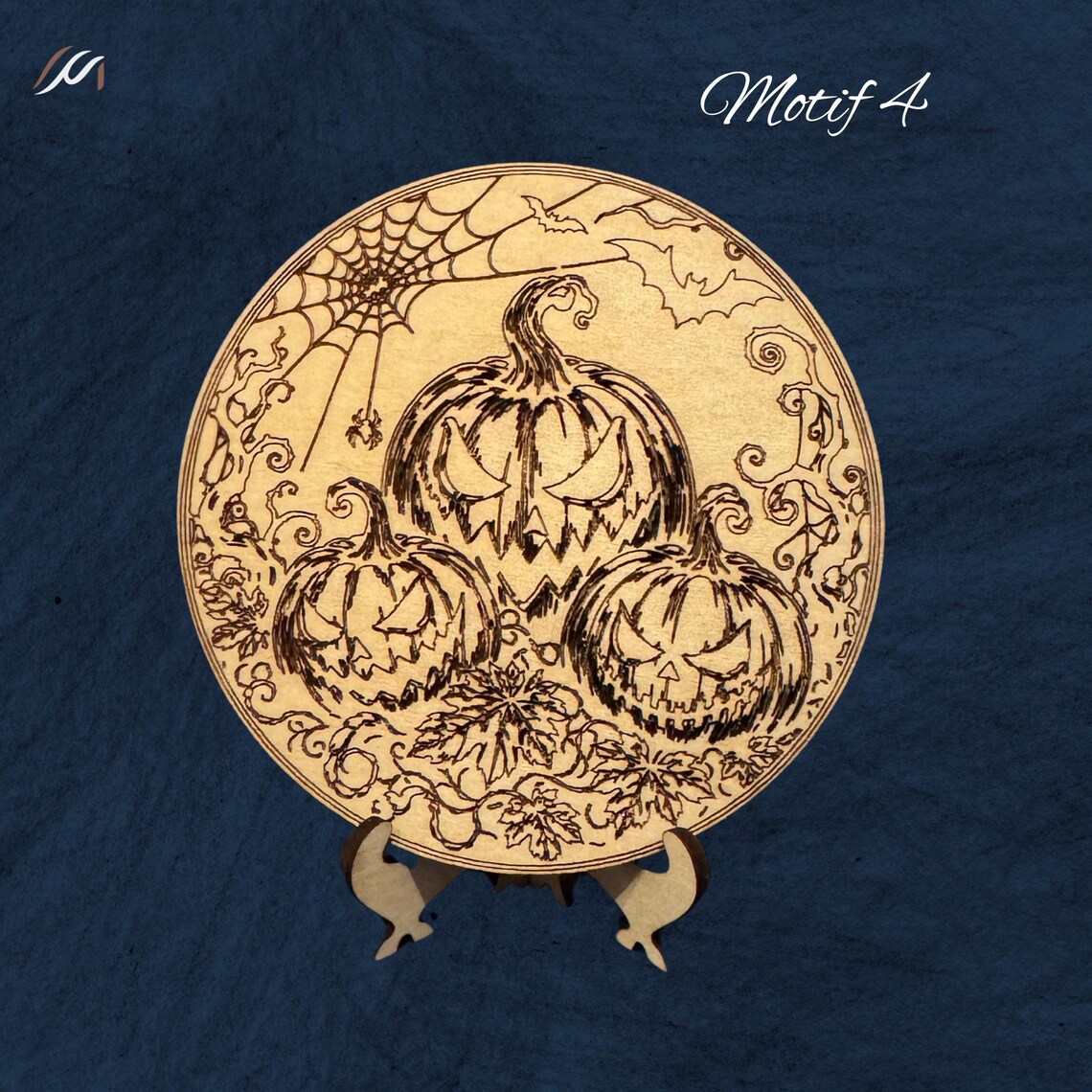 Dessous de verre Halloween en bois gravé – 10 motifs au choix
