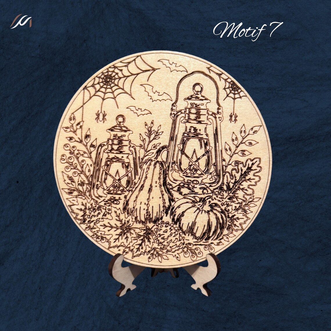 Dessous de verre Halloween en bois gravé – 10 motifs au choix